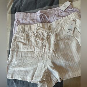 Brand New! 2 pairs of Time and Tru Women's Linen Blend Shorts